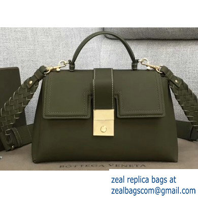 Bottega Veneta Small Piazza Bag in Soft Matte Calfskin Army Green 2019
