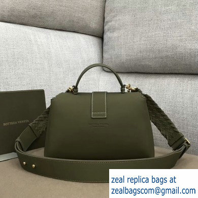 Bottega Veneta Small Piazza Bag in Soft Matte Calfskin Army Green 2019