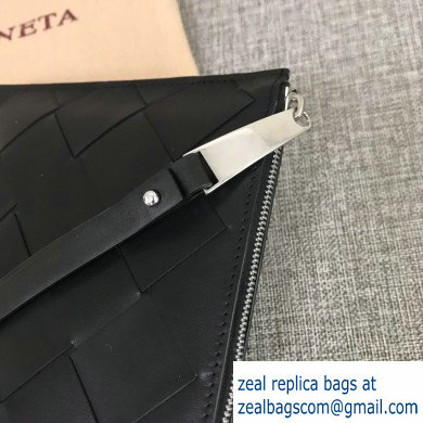 Bottega Veneta Small Pouch Clutch Bag In Maxi Intreccio Weave Black 2019