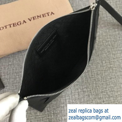 Bottega Veneta Small Pouch Clutch Bag In Maxi Intreccio Weave Black 2019