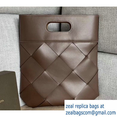 Bottega Veneta Small Slip Tote Bag In Maxi Weave Coffee 2019 - Click Image to Close