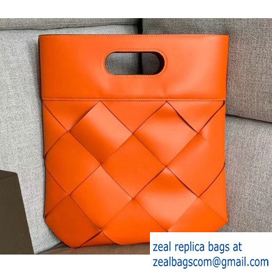 Bottega Veneta Small Slip Tote Bag In Maxi Weave Orange 2019 - Click Image to Close