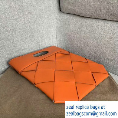Bottega Veneta Small Slip Tote Bag In Maxi Weave Orange 2019