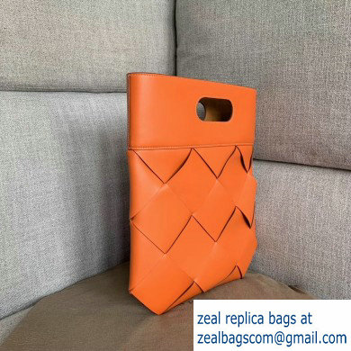 Bottega Veneta Small Slip Tote Bag In Maxi Weave Orange 2019
