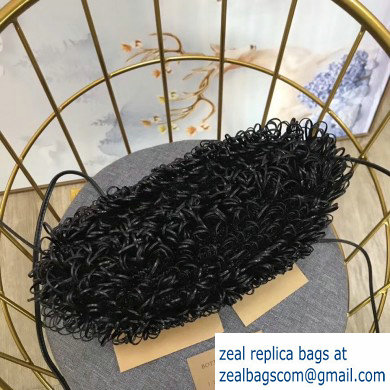 Bottega Veneta The Sponge Pouch 20 Clutch Bag with Strap Black 2019