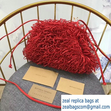 Bottega Veneta The Sponge Pouch 20 Clutch Bag with Strap Red 2019