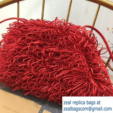 Bottega Veneta The Sponge Pouch 20 Clutch Bag with Strap Red 2019