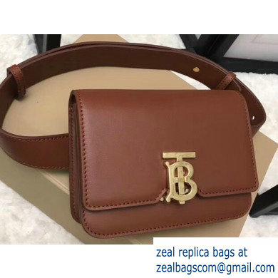 Burberry Belted Strap Leather TB Bag Brown 2019