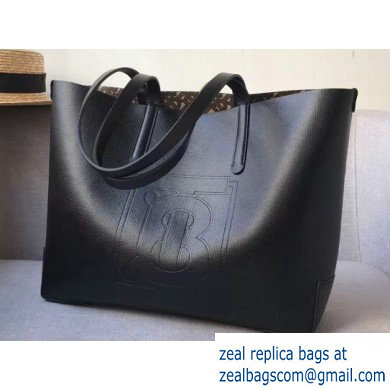 Burberry Embossed Monogram Motif Leather Tote Bag Black 2019 - Click Image to Close
