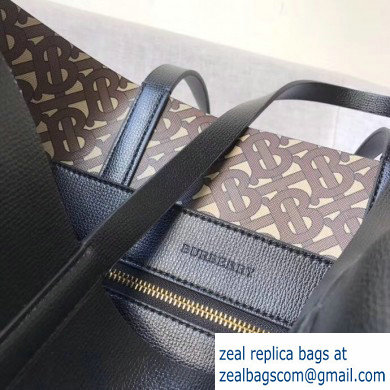 Burberry Embossed Monogram Motif Leather Tote Bag Black 2019