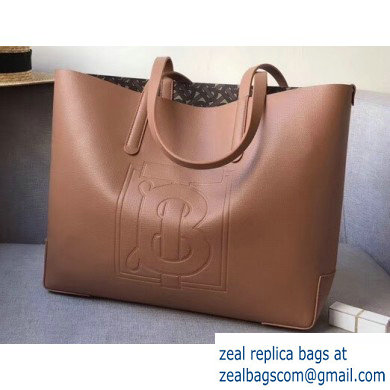 Burberry Embossed Monogram Motif Leather Tote Bag Brown 2019 - Click Image to Close