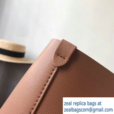 Burberry Embossed Monogram Motif Leather Tote Bag Brown 2019