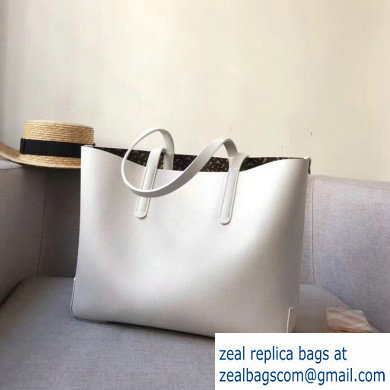 Burberry Embossed Monogram Motif Leather Tote Bag White 2019 - Click Image to Close