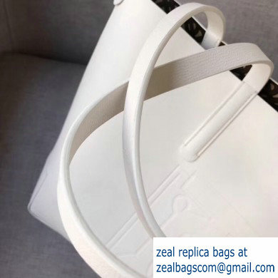 Burberry Embossed Monogram Motif Leather Tote Bag White 2019 - Click Image to Close