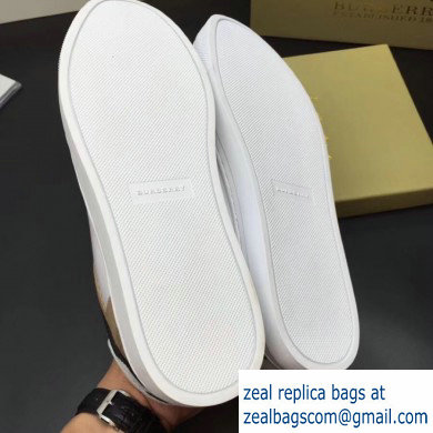 Burberry Leather and House Check Men's Sneakers White 2019 - Click Image to Close