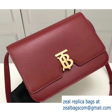 Burberry Medium Leather TB Bag Red 2019 - Click Image to Close