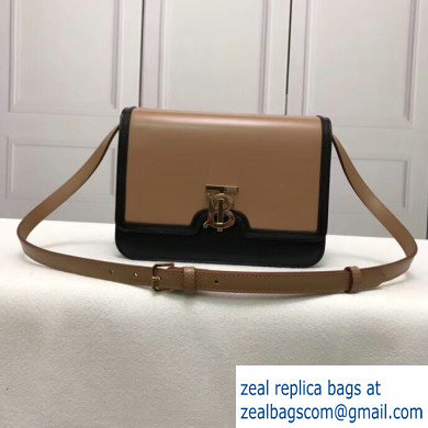 Burberry Medium Leather TB Bag Two-tone Black/Camel 2019 - Click Image to Close