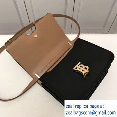 Burberry Medium Leather TB Bag Two-tone Black/Camel 2019 - Click Image to Close