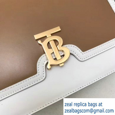 Burberry Medium Leather TB Bag Two-tone White/Camel 2019