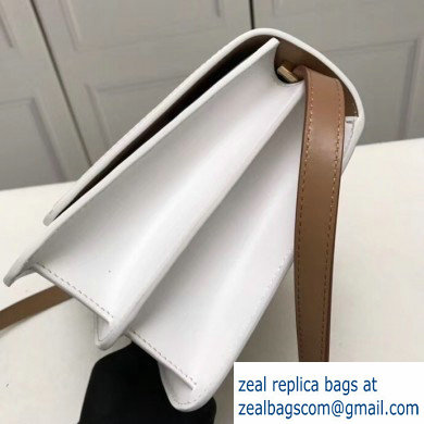 Burberry Medium Leather TB Bag Two-tone White/Camel 2019