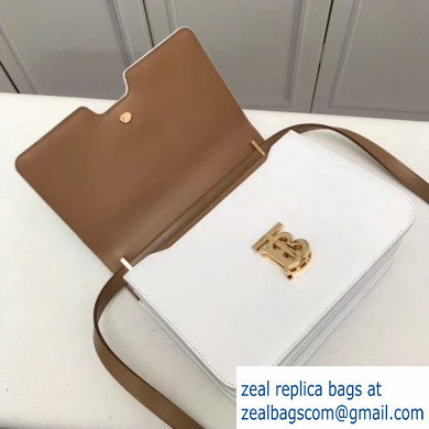 Burberry Medium Leather TB Bag Two-tone White/Camel 2019