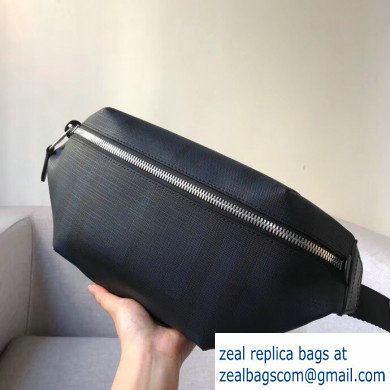 Burberry Medium London Check and Leather Bum Bag Black/Blue 2019 - Click Image to Close