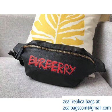 Burberry Medium Red Logo Bum Bag Black 2019 - Click Image to Close