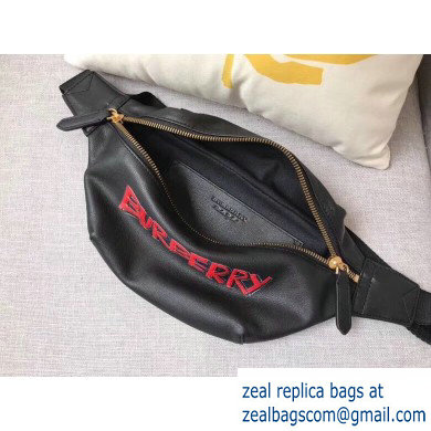 Burberry Medium Red Logo Bum Bag Black 2019