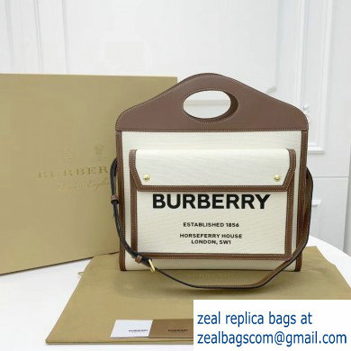 Burberry Medium Two-tone Canvas and Leather Pocket Bag Horseferry Print 2019