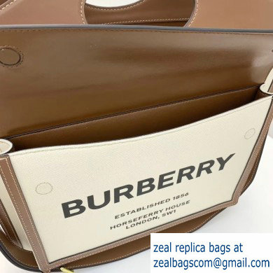 Burberry Medium Two-tone Canvas and Leather Pocket Bag Horseferry Print 2019 - Click Image to Close