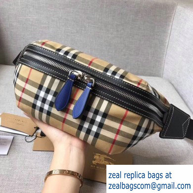 Burberry Medium Vintage Check Bum Bag Black/Blue 2019 - Click Image to Close