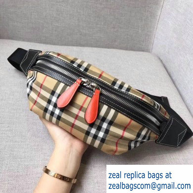 Burberry Medium Vintage Check Bum Bag Black/Orange 2019 - Click Image to Close