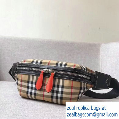 Burberry Medium Vintage Check Bum Bag Black/Orange 2019 - Click Image to Close