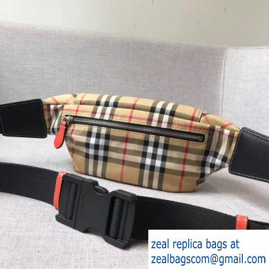 Burberry Medium Vintage Check Bum Bag Black/Orange 2019 - Click Image to Close