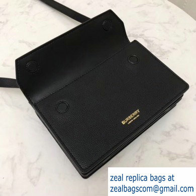 Burberry Mini Leather Title Bag with Pocket Detail Black 2019
