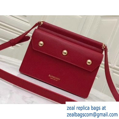 Burberry Mini Leather Title Bag with Pocket Detail Red 2019 - Click Image to Close