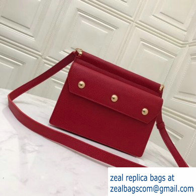 Burberry Mini Leather Title Bag with Pocket Detail Red 2019
