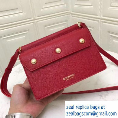 Burberry Mini Leather Title Bag with Pocket Detail Red 2019 - Click Image to Close