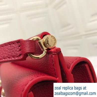 Burberry Mini Leather Title Bag with Pocket Detail Red 2019
