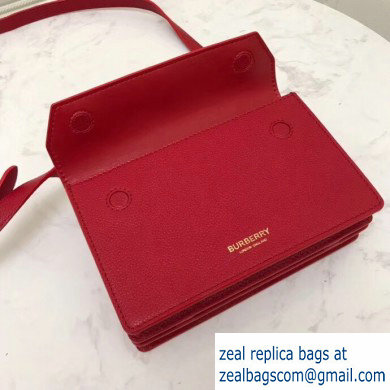 Burberry Mini Leather Title Bag with Pocket Detail Red 2019 - Click Image to Close