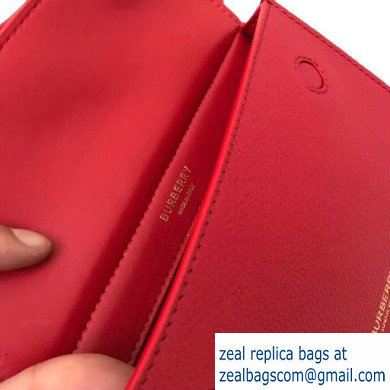 Burberry Mini Leather Title Bag with Pocket Detail Red 2019