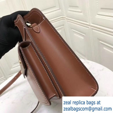 Burberry Mini Topstitch Detail Leather Pocket Bag Brown 2019