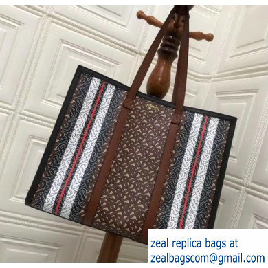 Burberry Monogram Stripe E-canvas Tote Bag 2019