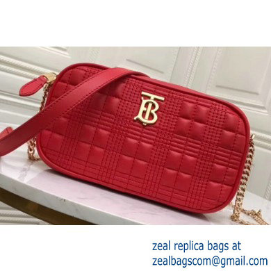 Burberry Quilted Lambskin Camera Bag Red 2019