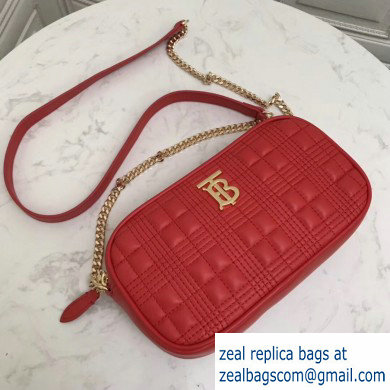 Burberry Quilted Lambskin Camera Bag Red 2019