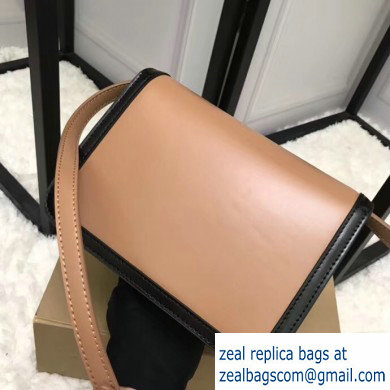 Burberry Small Leather TB Bag Two-tone Black/Camel 2019 - Click Image to Close