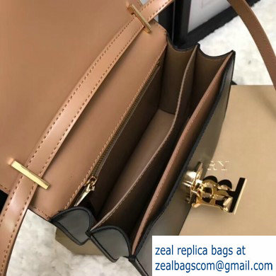 Burberry Small Leather TB Bag Two-tone Black/Camel 2019 - Click Image to Close