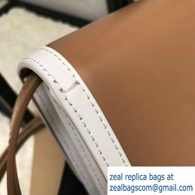 Burberry Small Leather TB Bag Two-tone White/Camel 2019 - Click Image to Close