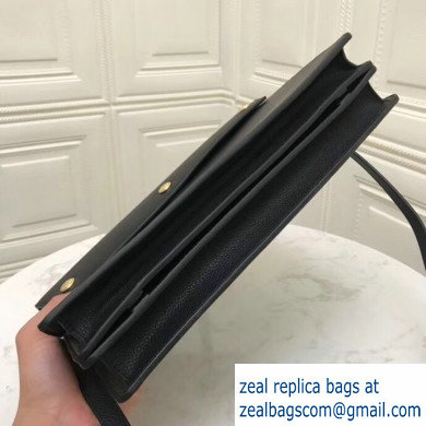 Burberry Small Leather Title Bag with Pocket Detail Black 2019 - Click Image to Close