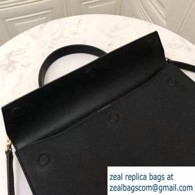 Burberry Small Leather Title Bag with Pocket Detail Black 2019